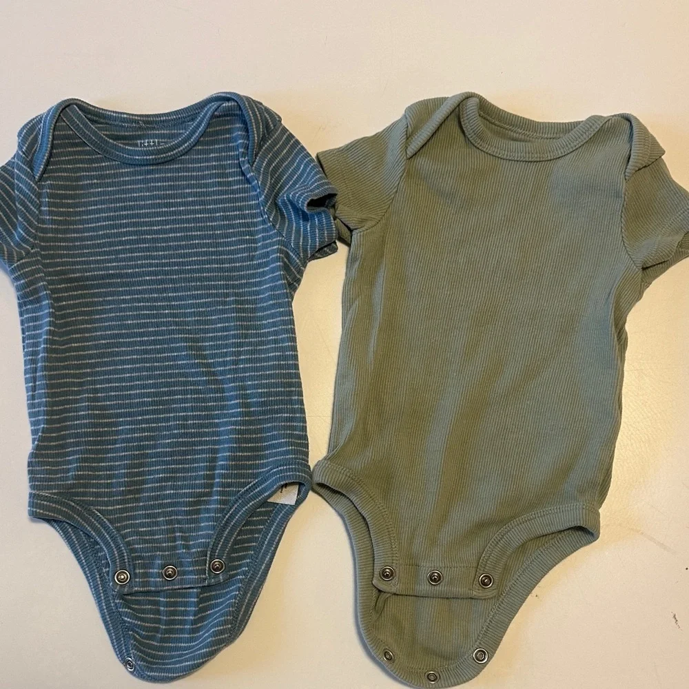 Cozy Blue and Green Striped Bodysuits